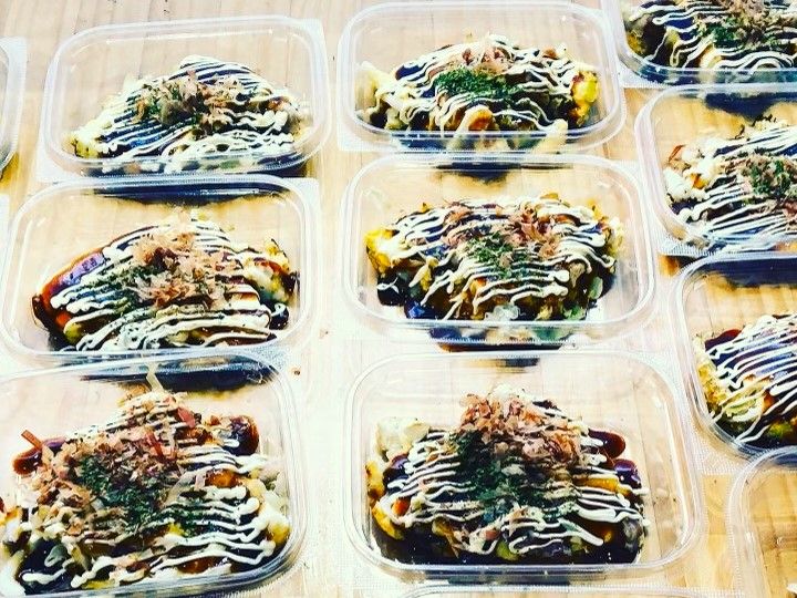 豆腐大阪烧、冷豆浆汤、油炸厚豆腐